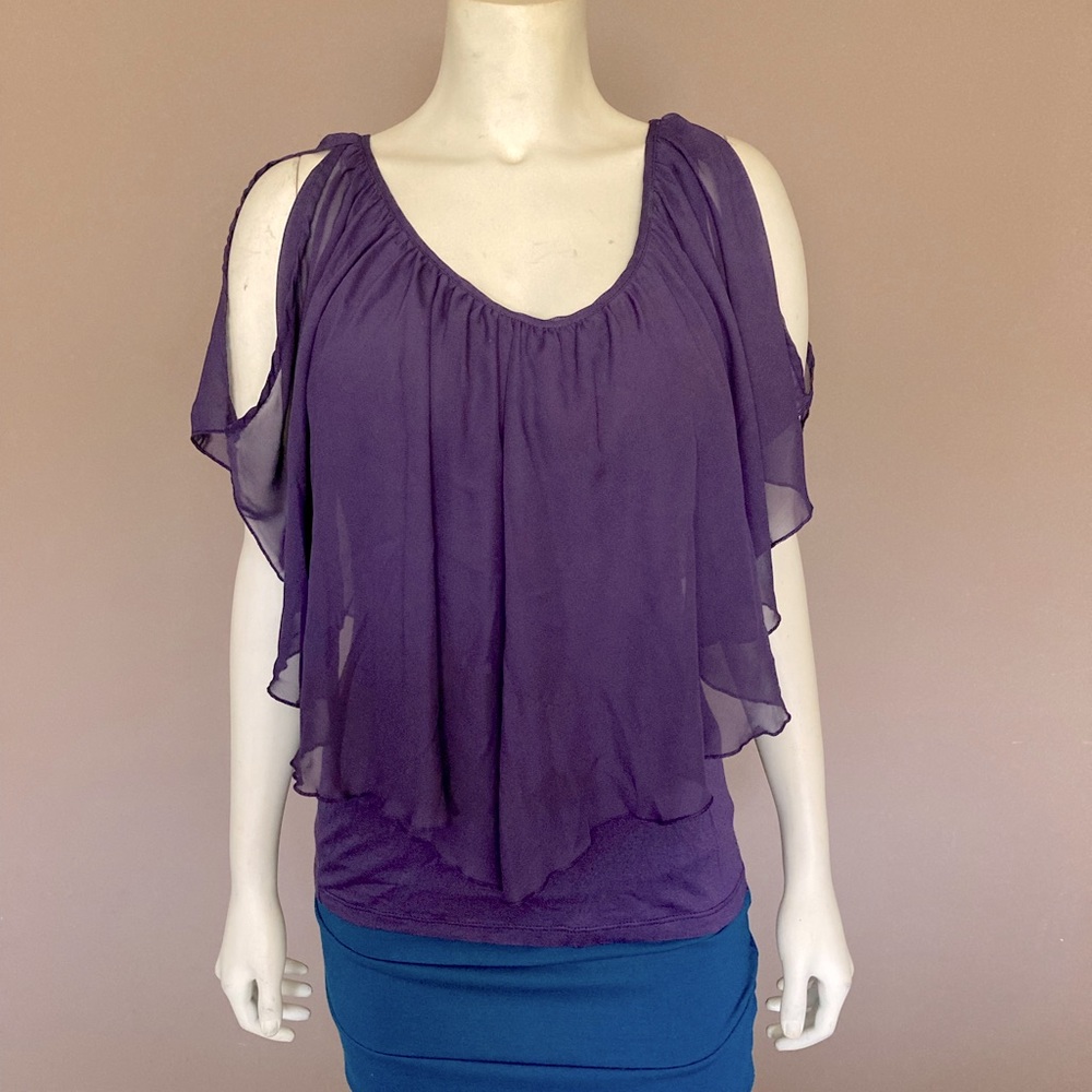Off the shoulder flowy blouse (purple)